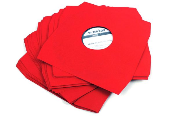 Busta LP interna rossa con velina con angoli sagomati (conf. 25 pz)