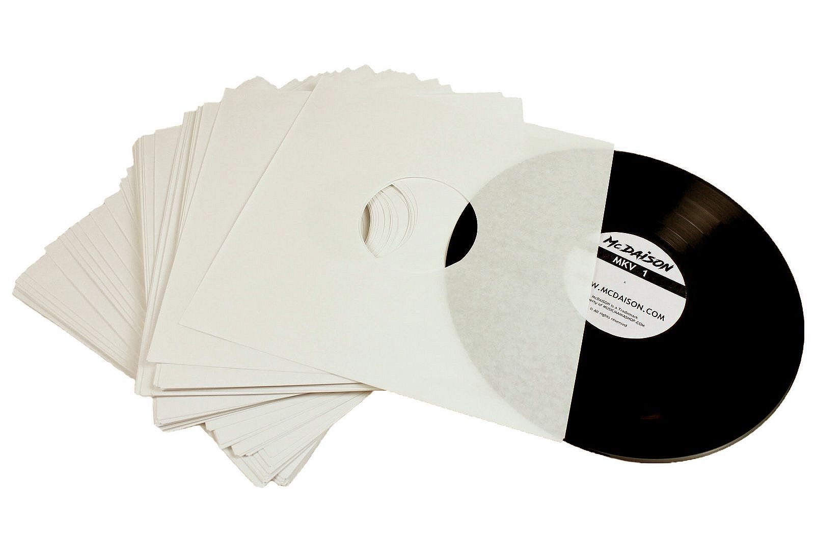 50 Buste LP interne bianco crema con fori per dischi LP 33 giri