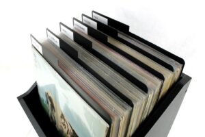 10pz Separatore per LP 33 giri nero lusso con bordi arrotondati e linguella sporgente