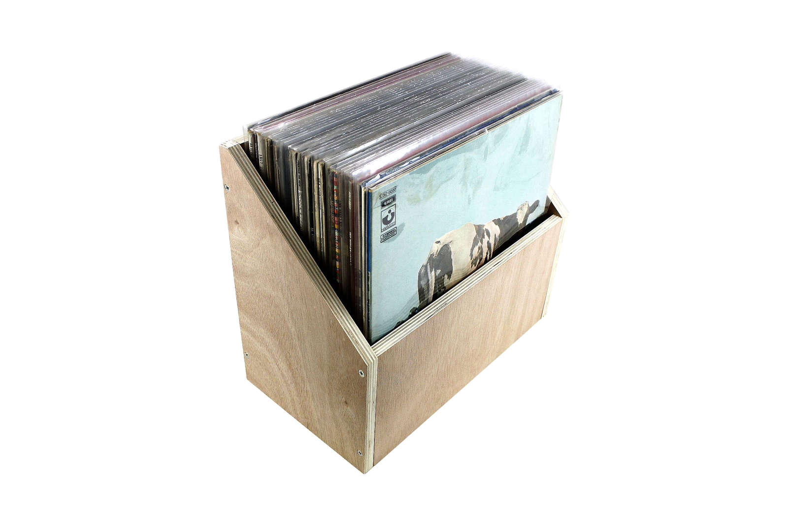 Mobile espositore in legno multistrato inclinato per 35-45 dischi LP 33 giri