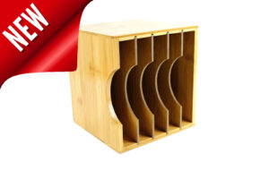 Mobile espositore in legno di Bamboo per circa 70 dischi 45 giri 7"